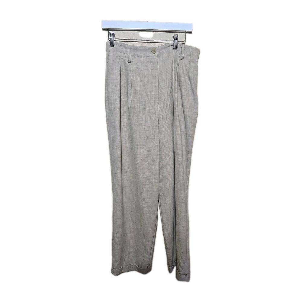 Vtg Jones New York Tan Wool Straight Leg Formal Career Dress Pants Womans 10